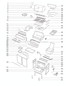 Page A Diagram and Parts List for 7171001 2010 Weber Grill