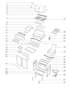 Page A Diagram and Parts List for 7221001 2010 Weber Grill