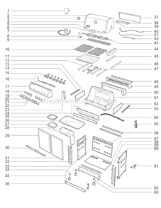 Page A Diagram and Parts List for 7260001  Weber Grill