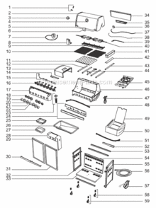 Page A Diagram and Parts List for 7271001  Weber Grill