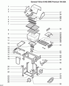 Diagram Diagram and Parts List for 6321309  Weber Grill