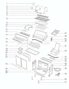 Page A Diagram and Parts List for 7421001 2010 Weber Grill