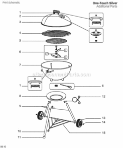 Part Location Diagram of 63080 Weber Handle Kit, Curved, Black