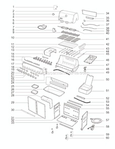 Page A Diagram and Parts List for 7470001 2010 Weber Grill