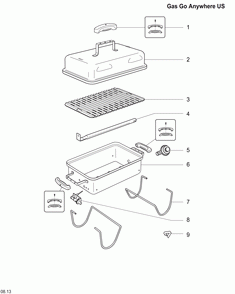 Part Location Diagram of 67185 Weber Leg Kit, Go-Anywhere (Gas And Charcoal)