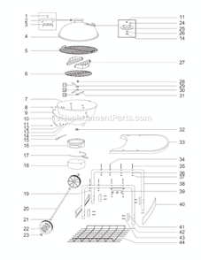 Part Location Diagram of 960060 Weber Wire Lid Hanger
