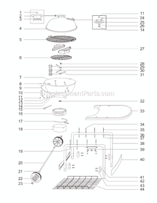 Page A Diagram and Parts List for 761004  Weber Grill