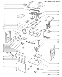 Section 1 Diagram and Parts List for 47502401  Weber Built-In Cooking