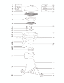 Page A Diagram and Parts List for 771001  Weber Grill