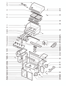 Part Location Diagram of 42769 Weber Side Burner