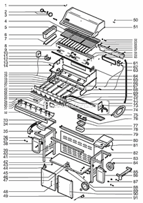 Page A Diagram and Parts List for 7890001  Weber Grill