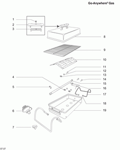 Diagram Diagram and Parts List for 1510  Weber Grill