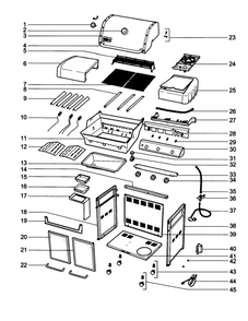 Grill Diagram and Parts List for E320LP-2011  Weber Grill