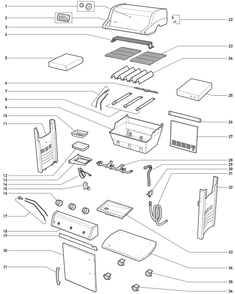 Section 1 Diagram and Parts List for 47502001  Weber Built-In Cooking