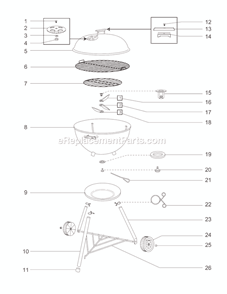 Page A Diagram and Parts List for 81001  Weber Grill