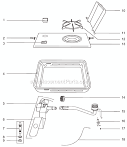 Page A Diagram and Parts List for 814  Weber Built-In Cooking