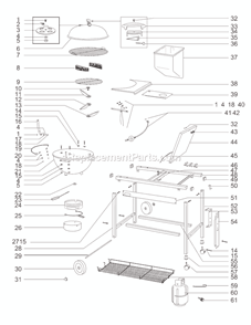 Page A Diagram and Parts List for 821020  Weber Grill