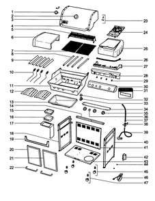 Grill Diagram and Parts List for E330LP-2011  Weber Grill