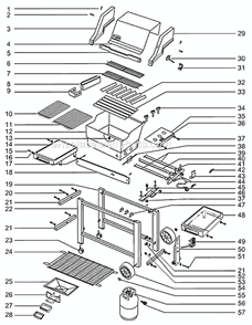 Part Location Diagram of 7601 Weber Side Burner