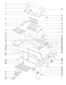 Page A Diagram and Parts List for 891001  Weber Grill