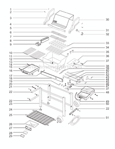 Page A Diagram and Parts List for 891002  Weber Grill