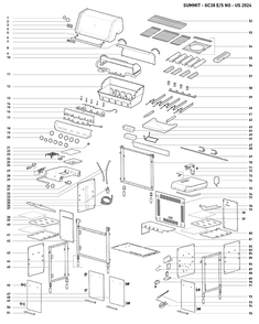 Section 1 Diagram and Parts List for 1500090  Weber Built-In Cooking