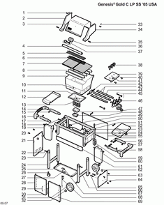 Part Location Diagram of 55819 Weber Assembly Guide For Genesis Gold/Genesis Platinum, English