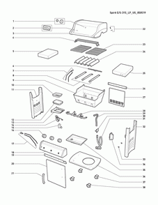 Diagram Diagram and Parts List for 46512001  Weber Grill