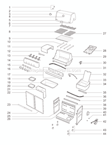 Part Location Diagram of 89964 Weber Operating Guide