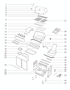 Part Location Diagram of 70986 Weber Lid Assembly, Copper