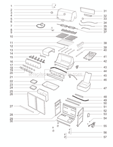 Page A Diagram and Parts List for 91741301 2010 Weber Grill