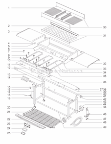 Part Location Diagram of 97033 Weber Caster Frame With Slot