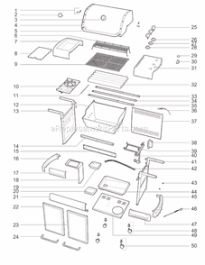 Page A Diagram and Parts List for 93751001  Weber Grill