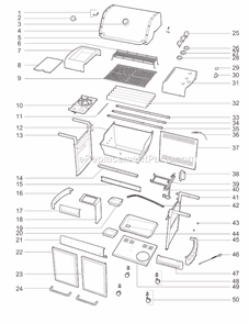Page A Diagram and Parts List for 93780001  Weber Grill