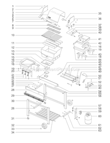 Page A Diagram and Parts List for 3261001 2000-2001 Weber Built-In Cooking