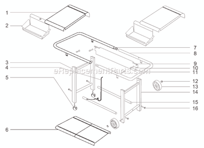 Part Location Diagram of 97262 Weber Stainless Steel Rear Quarter Panel