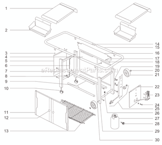 Page A Diagram and Parts List for 940101 1997 Weber Grill