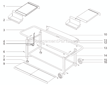 Part Location Diagram of 97263 Weber Stainless Steel Rear Quarter Panel