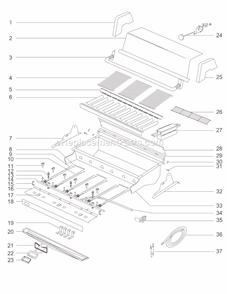 Page A Diagram and Parts List for 951002 1997 Weber Grill