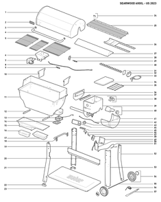 Section 1 Diagram and Parts List for 1500121  Weber Grill