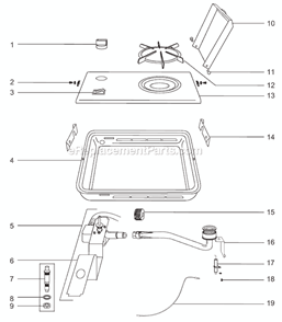 Page A Diagram and Parts List for 9870  Weber Built-In Cooking