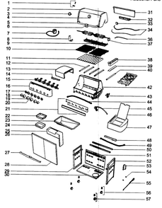 Grill Parts Diagram and Parts List for S-450 LP Weber Grill