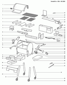 Diagram Diagram and Parts List for 22510001  Weber Smoker