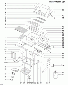 Part Location Diagram of 65906 Weber Cook Grate Enml Gen B/c/gold/s