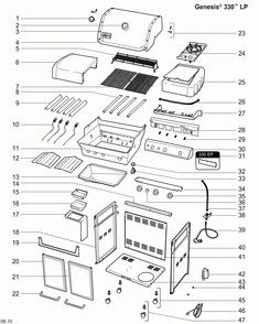 Diagram Diagram and Parts List for 6531301 2013 Weber Grill