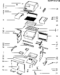 Cabinet assy Diagram and Parts List for EP-310LP  Weber Grill