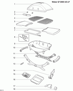 Part Location Diagram of 7112 Weber GRILL COVER Q2000/Q3000 AMER