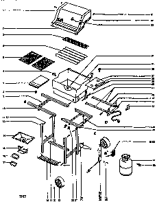 Replacement Parts Diagram and Parts List for 500SPIRITL-P 551201 Weber Grill