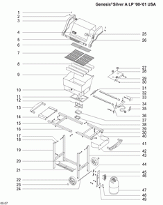 Part Location Diagram of 67672 Weber = Knob Kit Main 3 Gen A/B/C/Go
