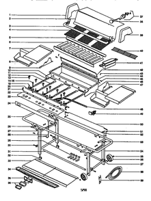 Replacement Parts Diagram and Parts List for 275002 BLUE Weber Grill